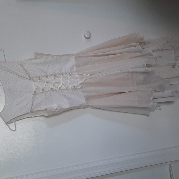 Mr Zeki XS Lolita fashion vest lace up back white cream beige - Picture 4 of 4